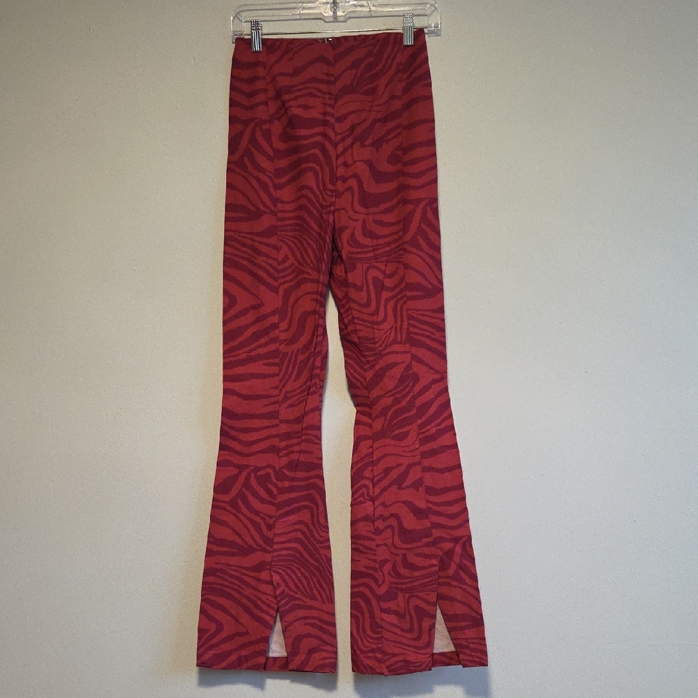 Free People Red Zebra Print Pants